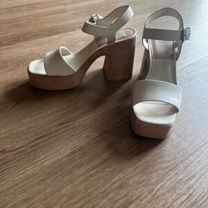 Dolce Vita Cream and Tan Platform Heels